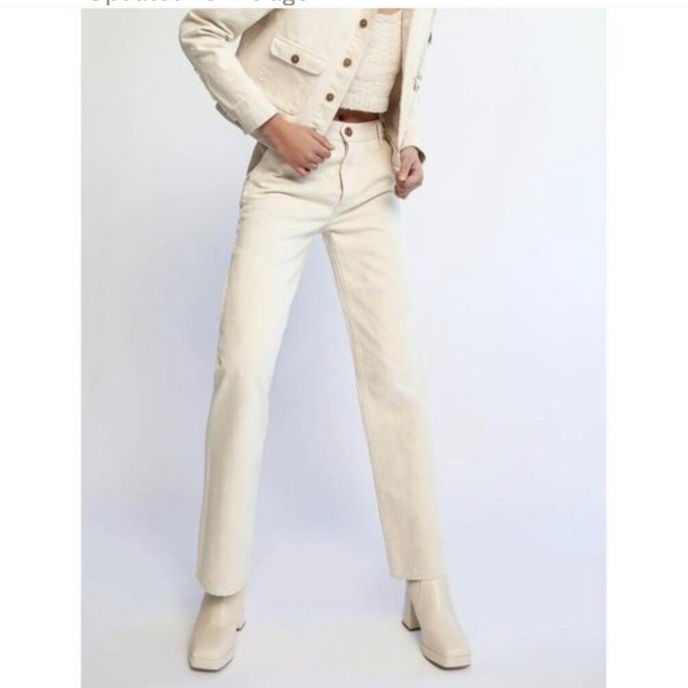 Adriano Goldschmied Daily Blue Ag Hype High Waisted Jean In Bone